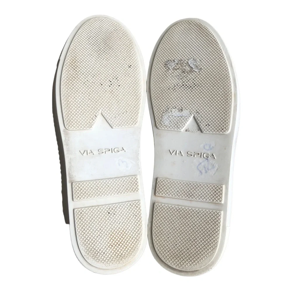 Via Spiga Maia Shearling Cuff Sneaker Rattan Napa/Suede‎  Size US 6M.